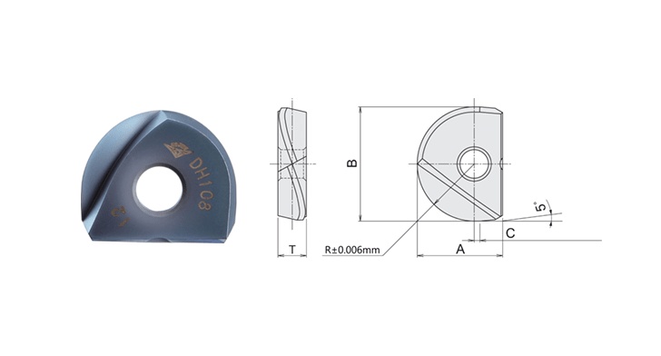 Picture of Dijet BME-0312(A) JC5015 Milling Insert Ball Mill 0.312 Corner Radius Multilayer